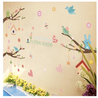 Decal dán tường vườn chim - giấy dán tường