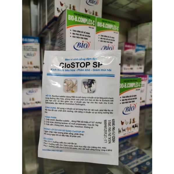 Men vi sinh hỗ trợ đường ruột cho thú cưng Clostop gói 20g
