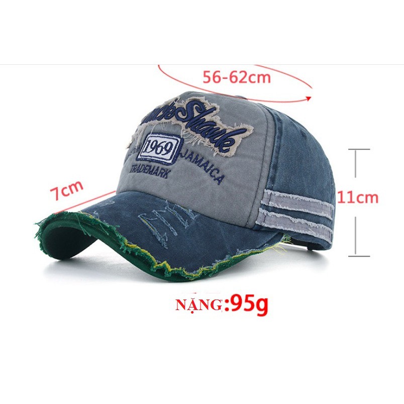 [CHUẨN ĐẸP_TRỢ SHIP ĐƠN 50K] Nón kết, mũ lưỡi trai tháp màu 1969 A019  thoáng mát, điều chỉnh được