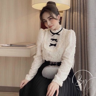 Áo Ren Cổ Bèo Yếm Nơ Tiểu Thư Cao Cấp Ảnh thật Full Màu❤️