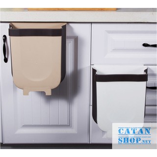 Thùng rác, Giỏ rác VUÔNG gấp gọn tiện lợi treo kẹp tủ bếp nhựa dẻo siêu bền cho nhà bếp và xe hơi GD352-ThungracGG-Vuong