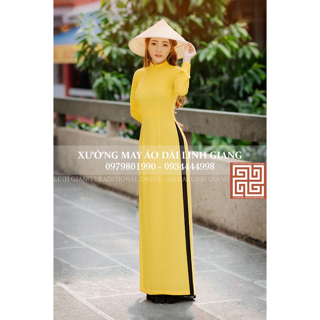 BỘ ÁO DÀI LỤA VÀNG _ LINH GIANG