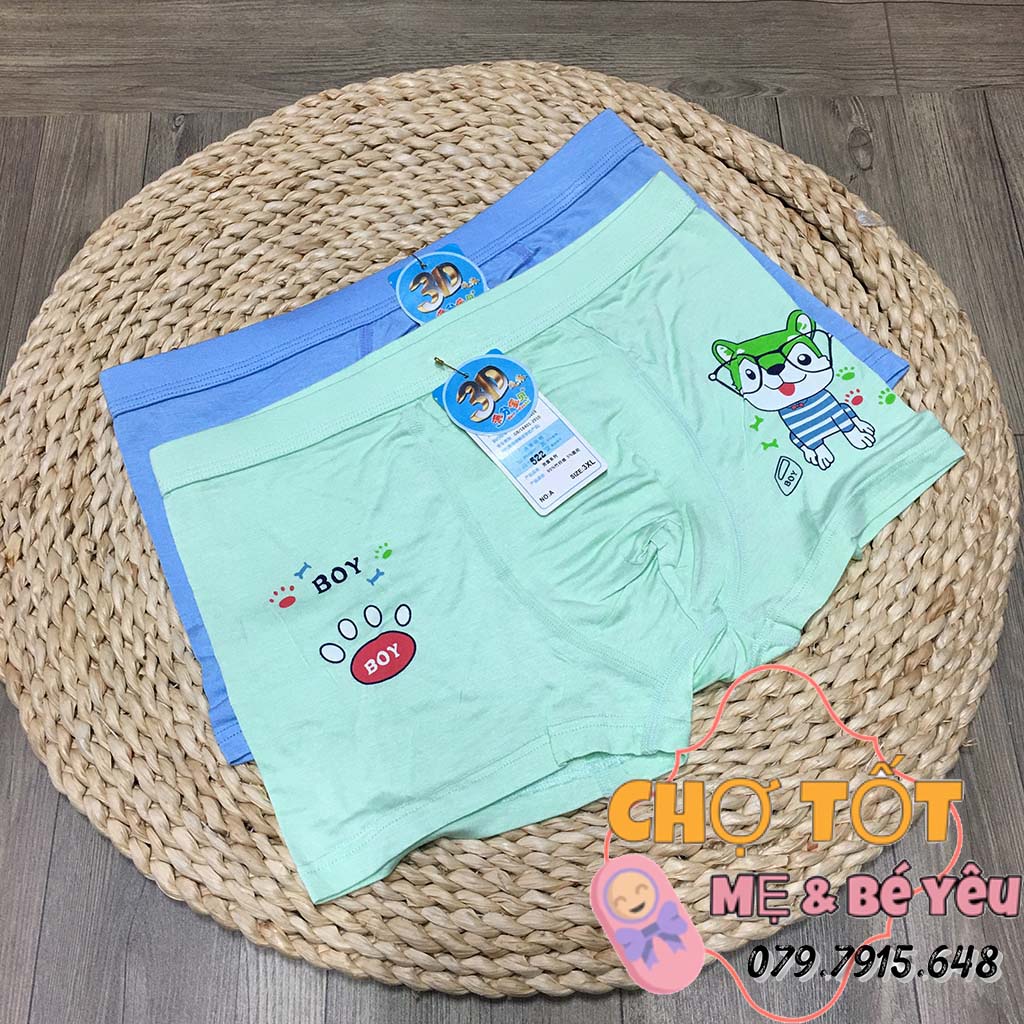 Quần Lót, Quần Chip Đùi Bé Trai Thun Cotton Co Dãn Mềm Mát (15-35kg)