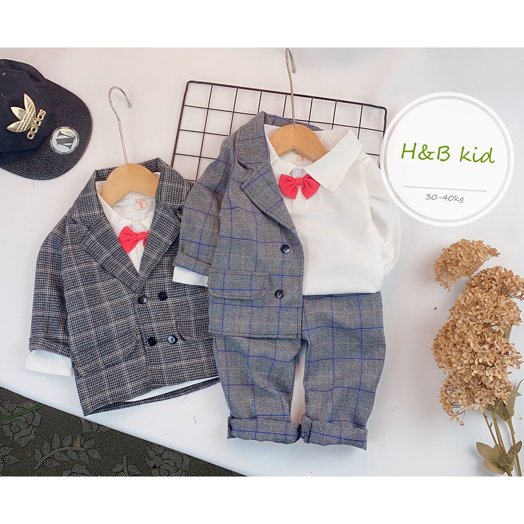 TẾT 2021 Set vest 3 chi tiết bé trai hàng H&amp;B kids