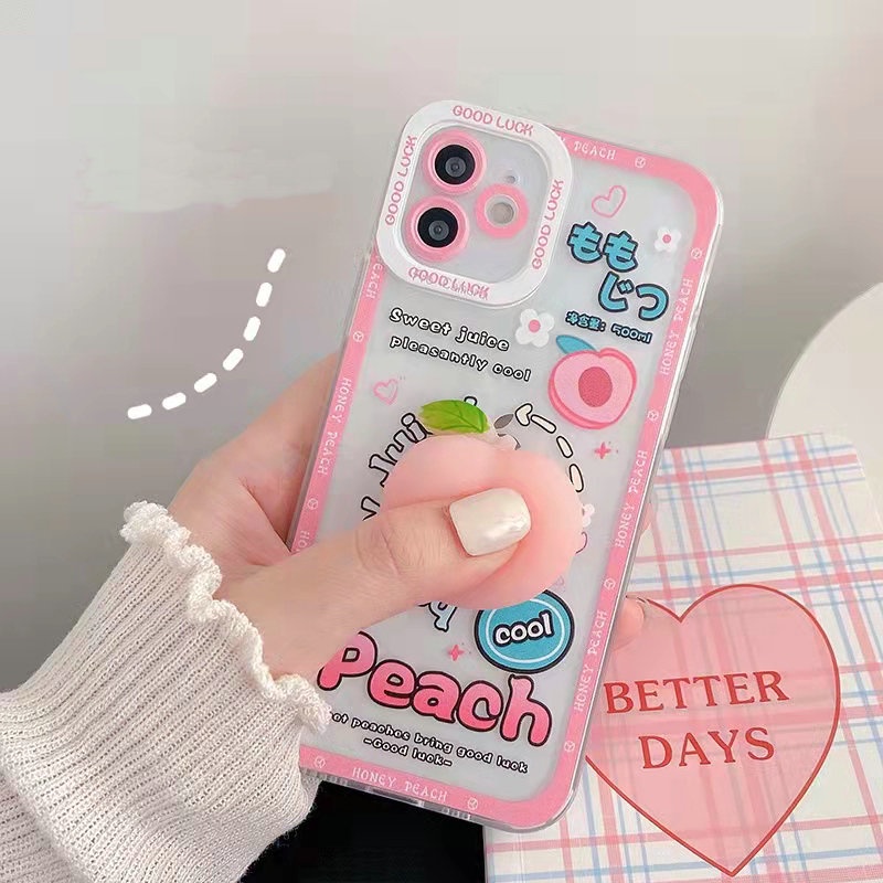 Casing Realme C53 C55 C31 C35 C21 C15 C12 Narzo 20 30A 50A Prime C25 C25S C20 C11 2021 9i 9 9Pro+ 8 Pro Pro+ 5 5i 5s C2 C1 Cute Cartoon Peach Duck Decompression Clear Shockproof Soft Phone Case Angel Eyes Color Painting Back Cover STD 03