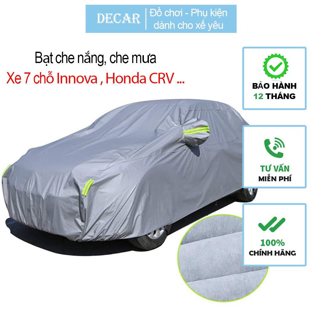 Bạt phủ xe ô tô 4-5 chỗ có 3 lớp cao cấp , bạt phủ trùm xe hơi dòng Innova, Ecosport, Crv, CX5, Tucson, Santafe, Carens