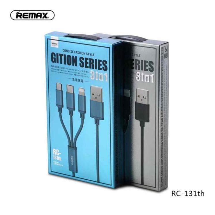 Cáp Sạc Remax 3 Đầu RC-131TH Iphone - Micro usb - Type C | BH 1 Năm