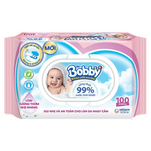 [Thái Bình] Combo 6 gói khăn ướt Bobby 100 tờ