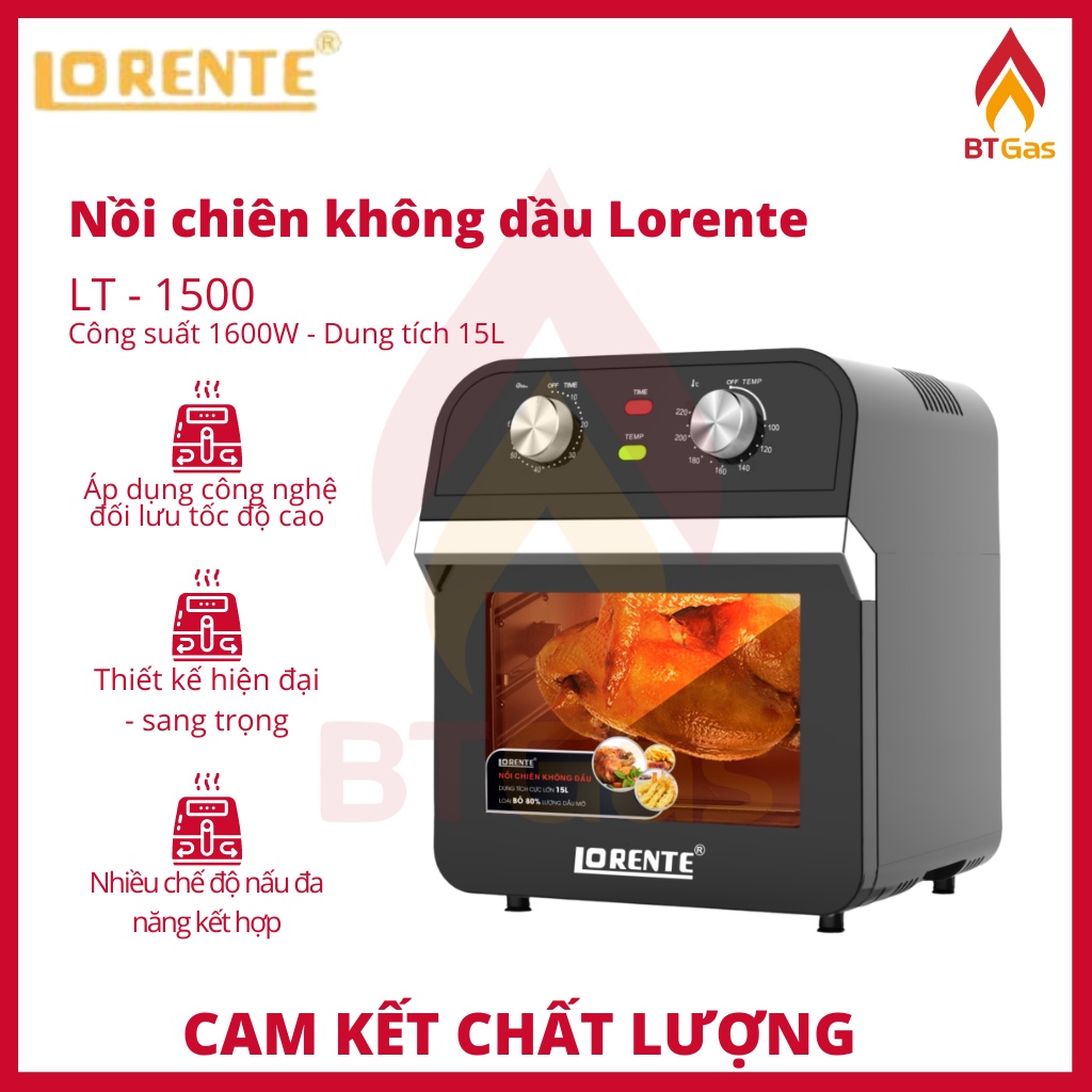 Nồi chiên không dầu Lorente, nồi chiên không dầu điện tử dung tích lớn  Lorente LT-1600 / LT-1500