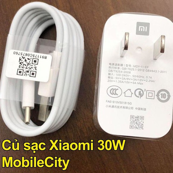 Cáp, củ sạc nhanh Xiaomi 18W, 27W, 30W, 33W, 45W - [Giá rẻ tại Hà Nội, Tp.HCM, Đà Nẵng MobileCity]