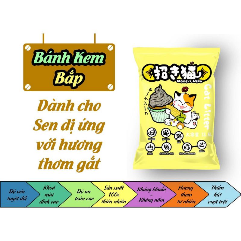 Cát vệ sinh cho mèo neko gói 5 lit hương cafe, hương phấn em bé, Hương socola Sẵn hàng