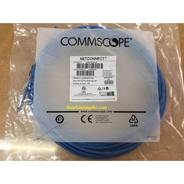 Dây mạng, Dây Nhẩy Patch cord  Commscope 5M, 10m, 15m, 20m cat6 tốc độ 1GB cao cấp