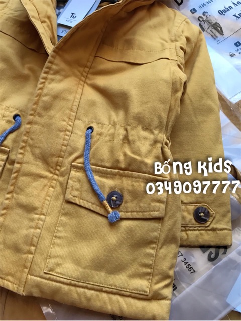Áo Parka Bé Trai &amp; Bé Gái Túi Nắp Vàng Mustard TU