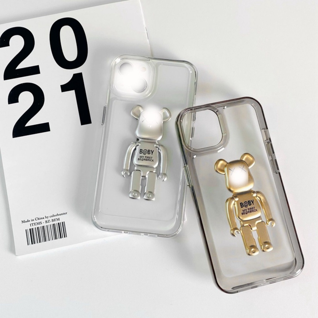 Ốp lưng iphone gấu B@BY cạnh vuông giá đỡ 6s/6splus/7/7plus/8/8plus/x/xr/xs/11/12/13/pro/max/plus/promax