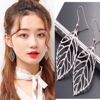 Bông tai chiếc lá đủ 2 màu vàng/bạc