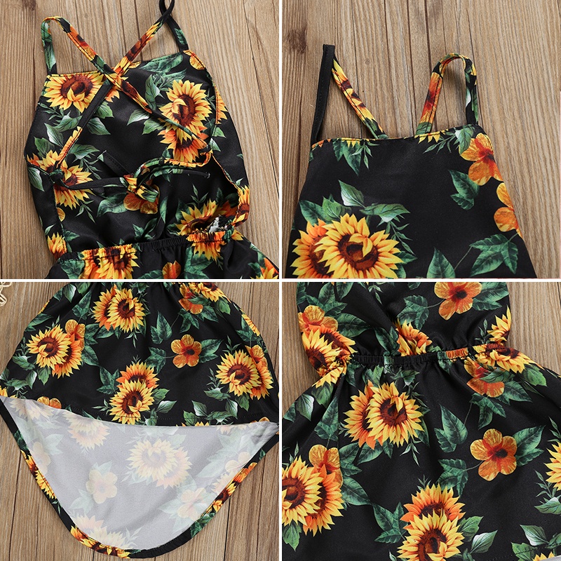 Thời Trang Bé Gái Váy Hoa Hở Lưng Bé akku