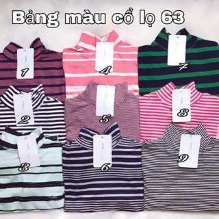 Combo 12 áo thun cổ lọ sọc + tron