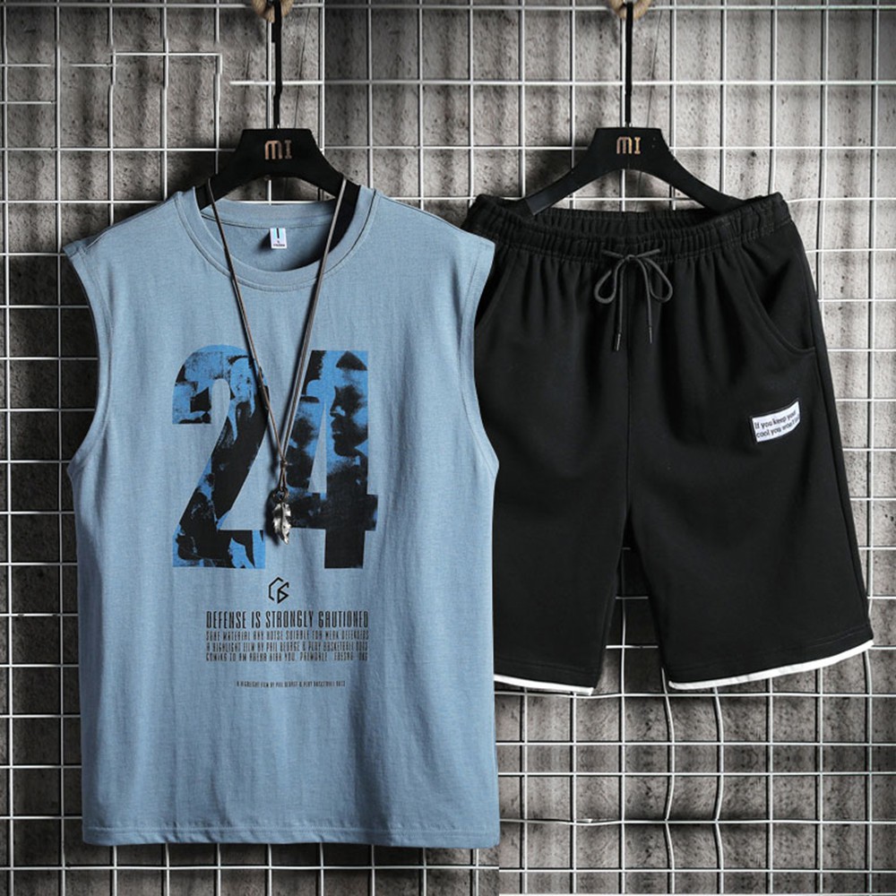 Bộ Đồ Thun Nam 24 Áo 3 Lỗ Khoét Nách Cổ Tròn Quần Short Đùi Thể Thao Có Túi MENFASHION 90000160 | BigBuy360 - bigbuy360.vn