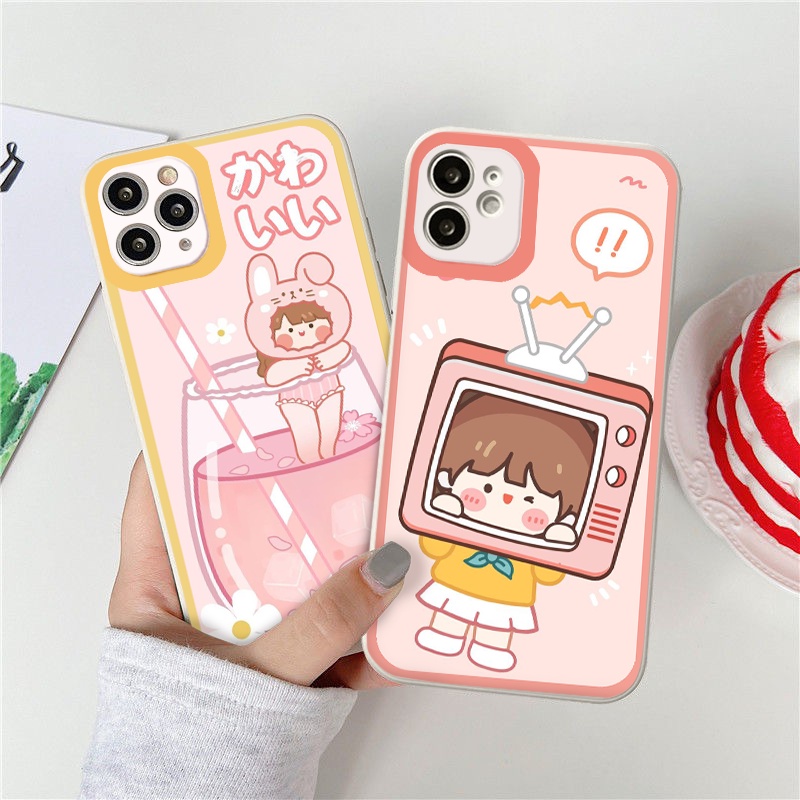 Ốp lưng iphone Baby Hồng ốp cạnh vuông dẻo iphone 6splus/7/7plus/8/8plus/x/xr/xs/11/12/pro/max/plus/13promax tr163