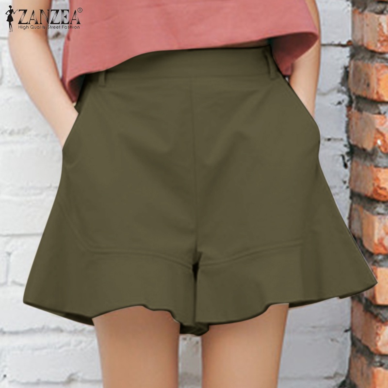 Quần short nữ ZANZEA lưng thun phong cách Hàn Quốc xinh xắn