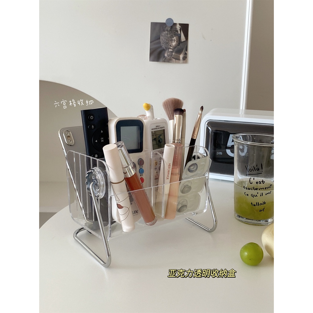 Hộp Đựng Điều Khiển Từ Xa / Mỹ Phẩm Để Bàn Bằng Acrylic Trong Suốt Tiện Dụng Cho Phòn