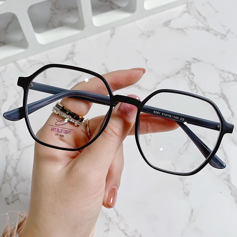 Mắt kính VIENDO gọng đa giác chống ánh sáng xanh/ tia UV phong cách Hàn Quốc màu sắc thời trang cho nam nữ(có thể cắt cận thị ống kính)