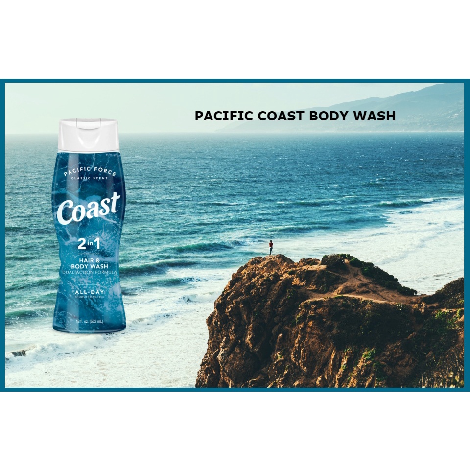 Sữa tắm COAST 2in1 Hair &amp; Body Wash Classic Scent Pacific Force 532ml