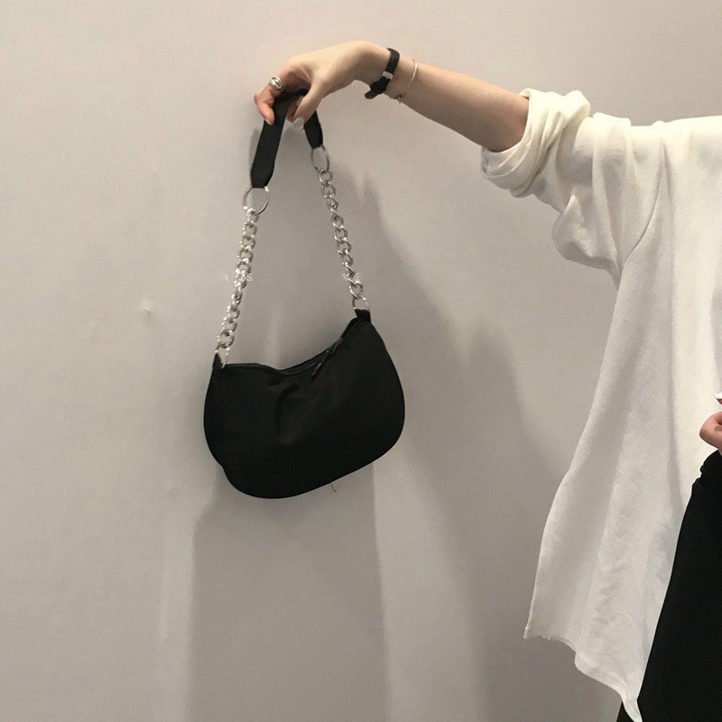 Túi Đeo Vai Phối Dây Xích Phong Cách Hàn Quốc 19d021