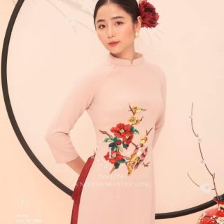 ÁO DÀI UYÊN ƯƠNG THÊU ❤❤FREESHIP - GIÁ TẬN XƯỞNG♥️♥️LỤA TẰM NHUNG CAO CÂP-KÈM ẢNH THẬT PHÍA SAU