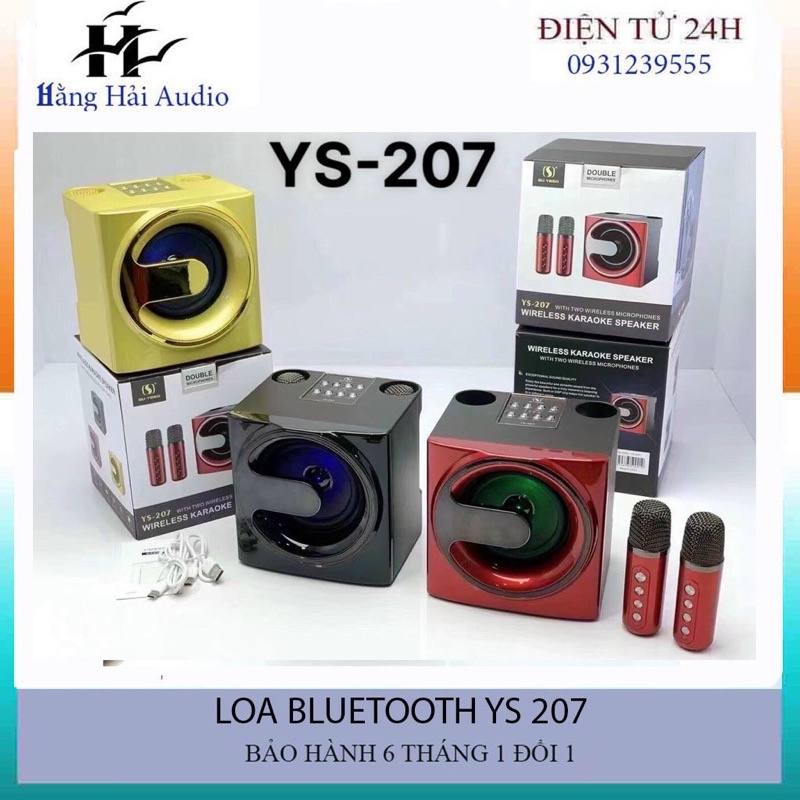 Loa Karaoke Bluetooth YS 207 Kèm 2 Micro Không Dây