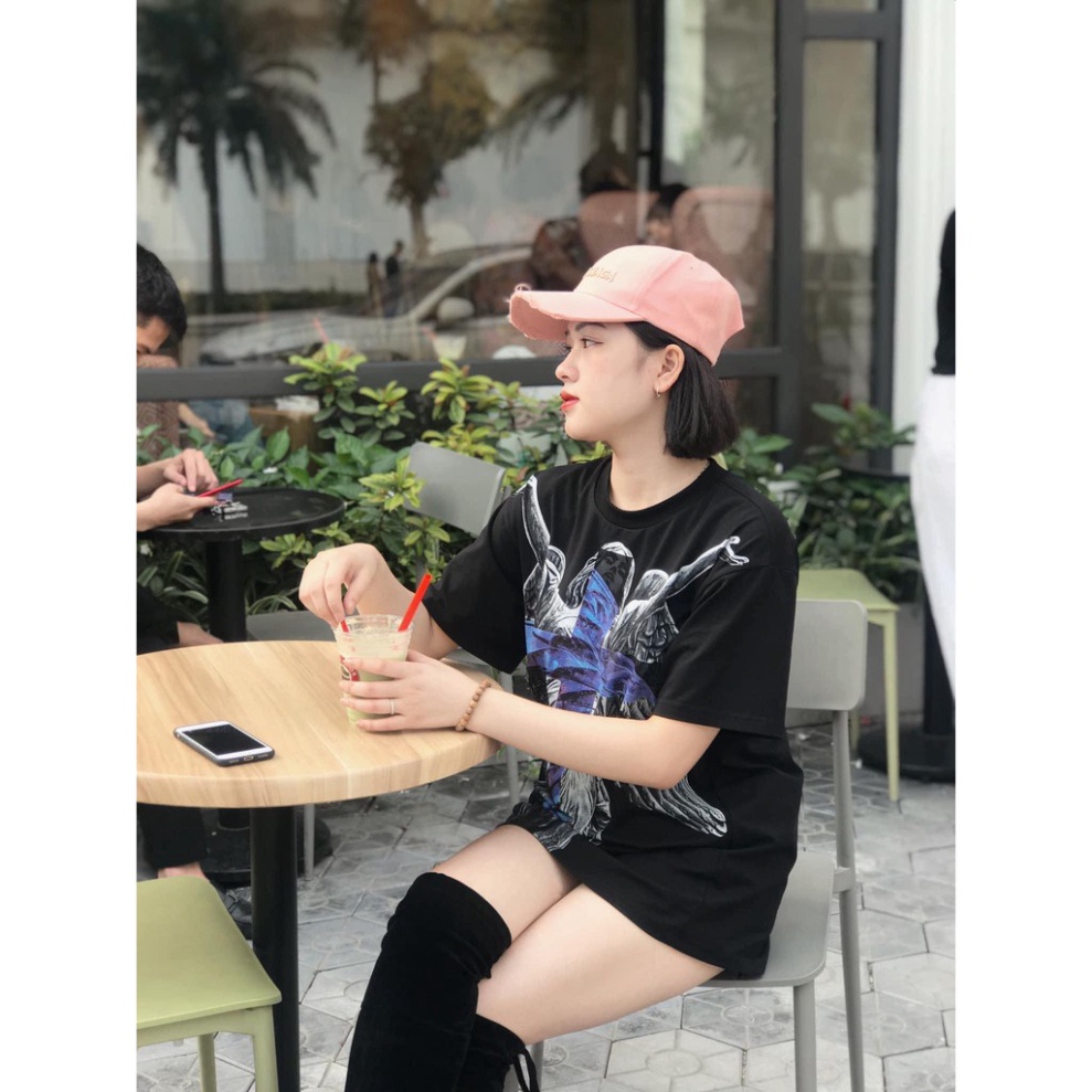 . Áo thun Unisex nam nữ Mikenco nữ thần Helen Angel form rộng đẹp tay lỡ kiểu hàn quốc vải cotton HARI in hoạ tiết "