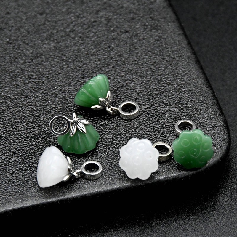 Charm Bạc Đá Hoa sen ngọc hòa điền