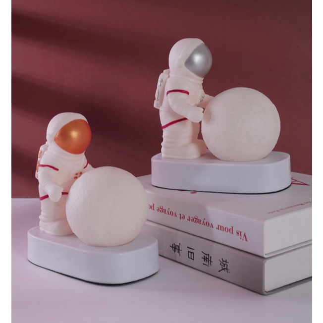 [Hàng mới về] Đèn ngủ Phi hành gia ôm mặt trăng trang trí phòng ngủ, nhà cửa - Đèn ngủ Decor