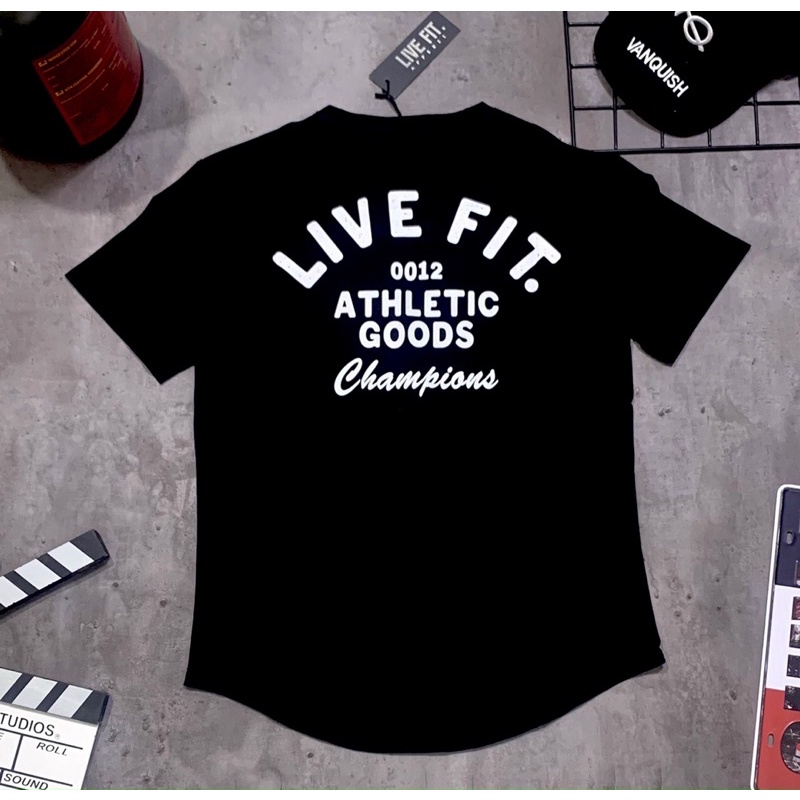 [giảm sốc]áo gym nam LIVEFIT cotton 100% form body cực chất.