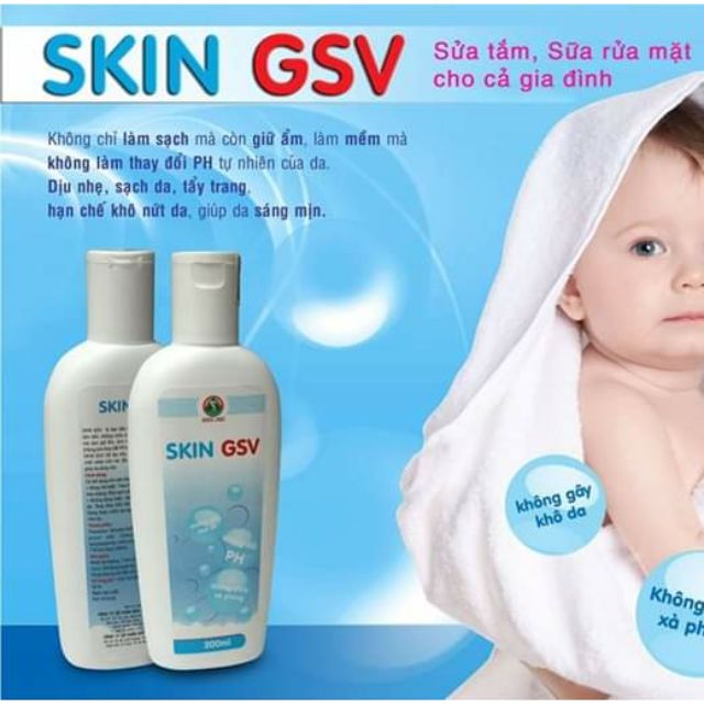 Sữa làm sạch da khô, nhạy cảm Skin GSV 200ml