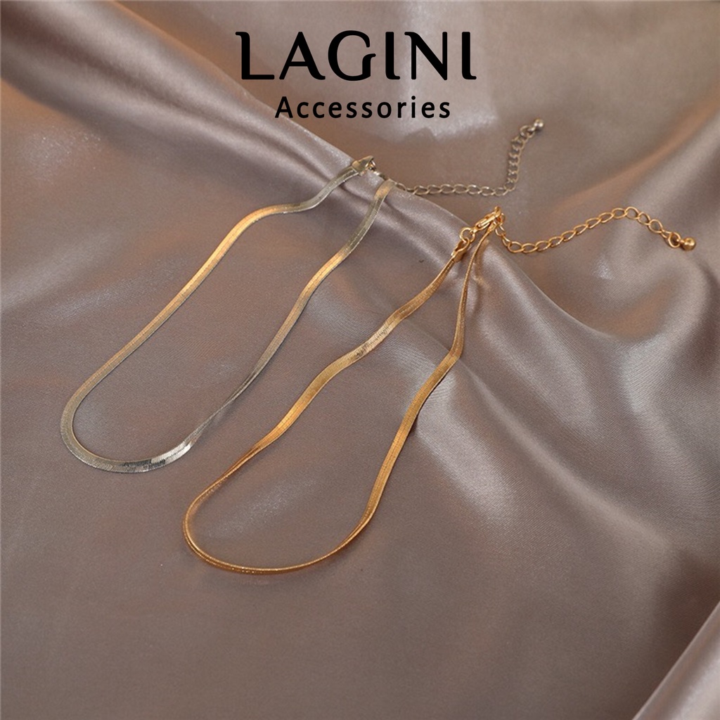 Choker vòng cổ sợi mì dẹt Lagini cá tính phong cách Retro Unisex VC25