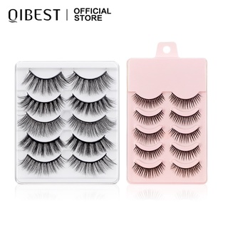 Bộ 5 cặp mi giả QIBEST 4D chống nước trang điểm lâu dài 12g