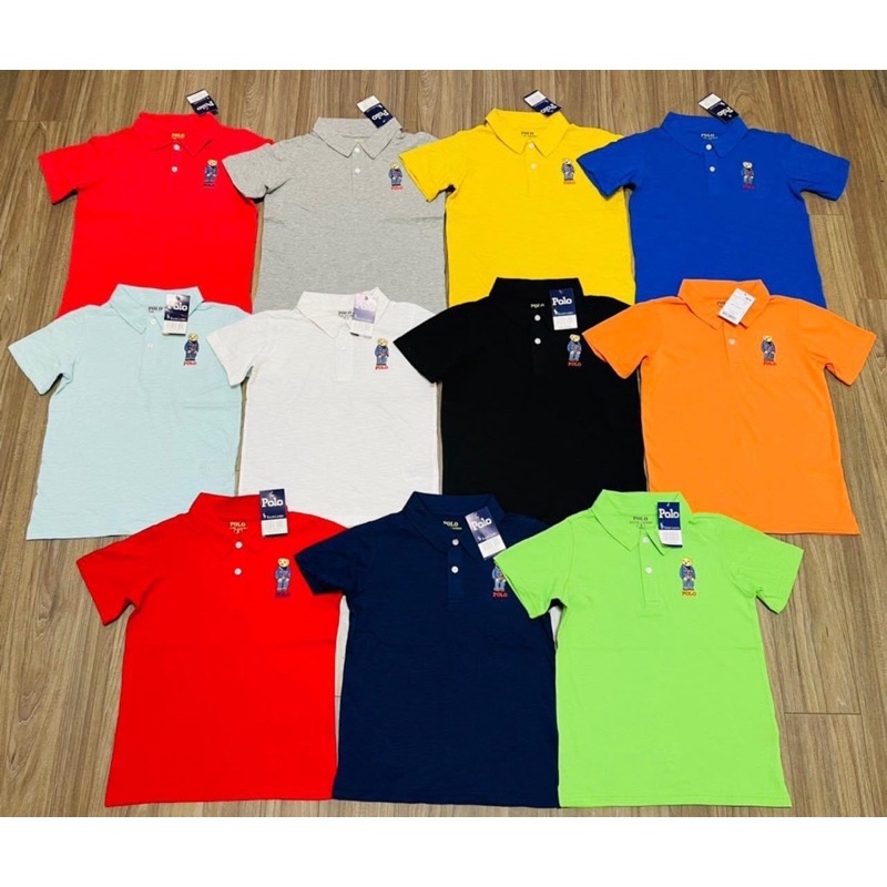 Áo thun Polo có cổ chất cotton hàng xuất dư cho bé trai