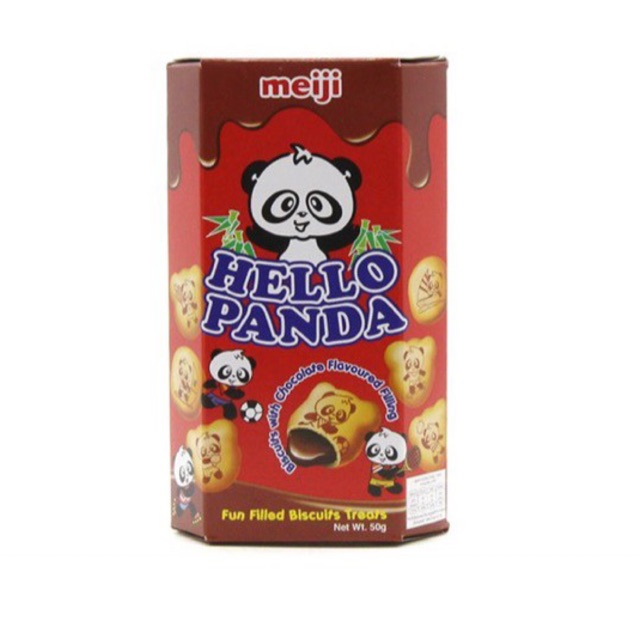 Bánh Gấu Hello Panda Meiji Vị Dâu / Socola / Sữa / Dừa / Trà Xanh 50g