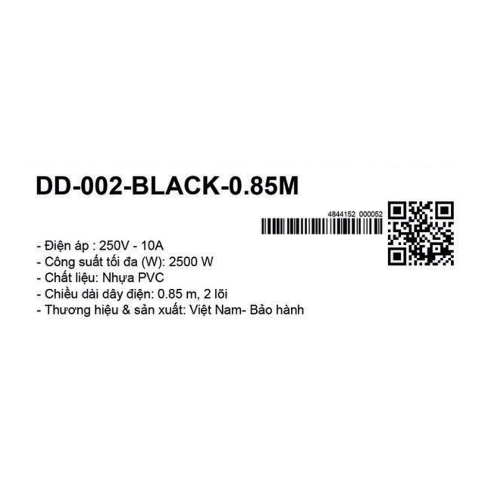 Dây nguồn đa năng Dmax DD-002-BLACK-0.85M