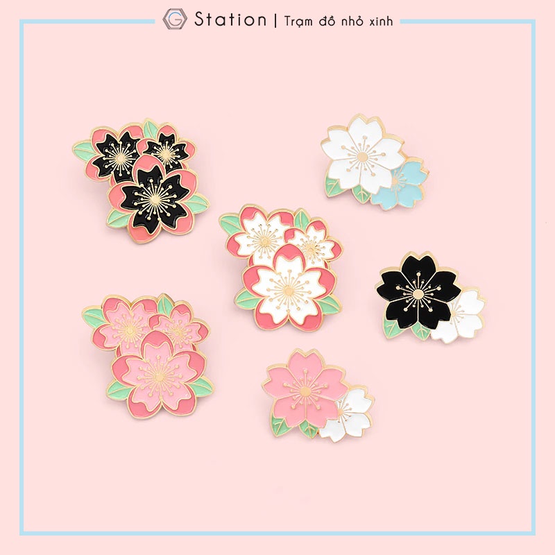 Pin cài áo hoa anh đào Sakura Nhật Bản ver2 - GC333