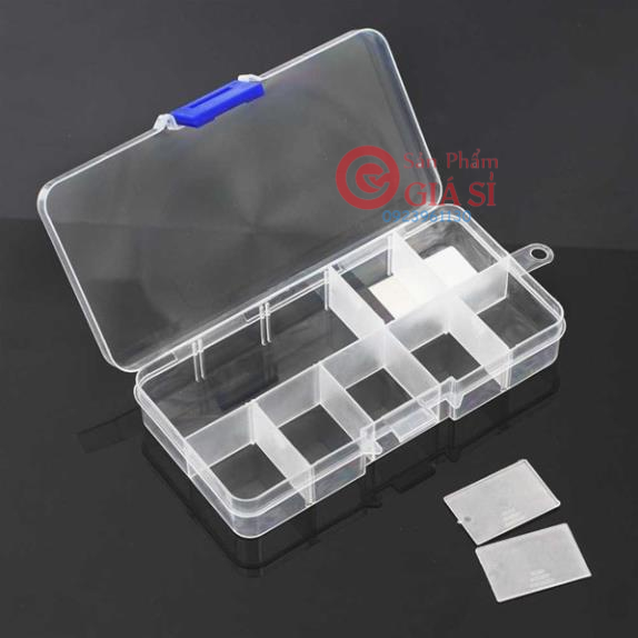 Hộp nhựa 10 ngăn lưu trữ bông tai, đồ trang sức, DIY, các vật nhỏ, ô thắp lắo theo ý muốn ❤️freeship❤️