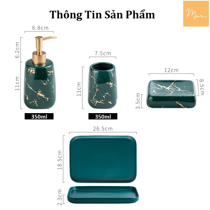 Bộ đồ dùng nhà tắm sứ cao cấp - NT09