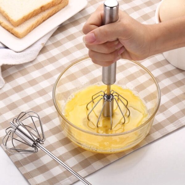 Cây Đánh Trứng Inox Có Trục Xoay Tự Động Nhỏ Gọn Tiện Dụng.
