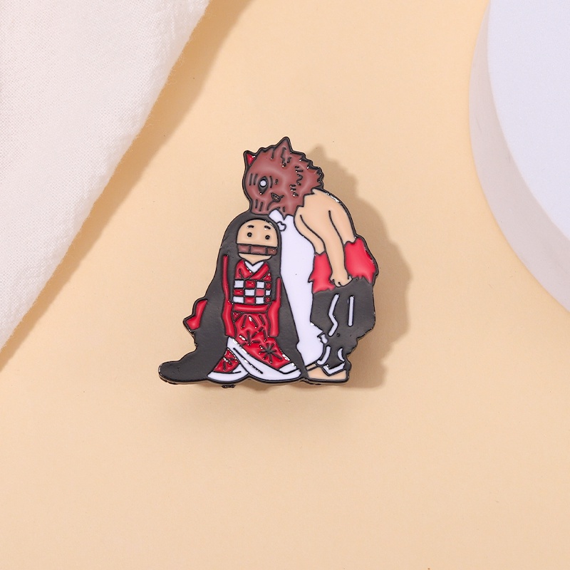 Ghim cài áo QIHE JEWELRY phong cách Anime Demon Slayer Nhật Bản cho bé