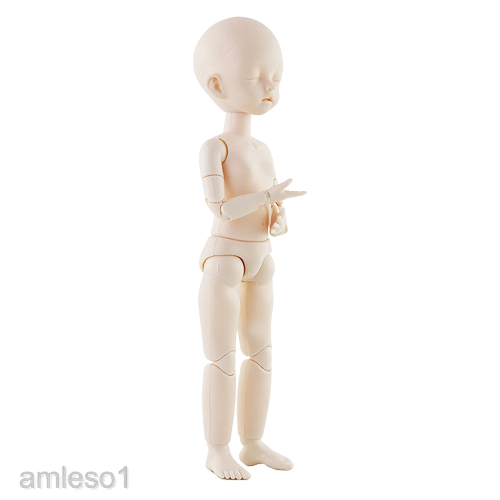 [AMLESO1] White Skin 1/6 Jointed Ball Dolls BJD Doll Body Sleep Eyes DIY Dolls Accessory