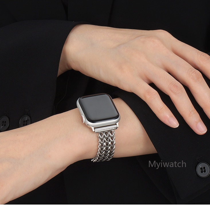 Dây Đeo Đồng Hồ Bằng Kim Loại Mỏng Cho iwatch serise 7 6 5 4 3 2 SE 41mm 45mm 44mm 40mm 42mm 38mm