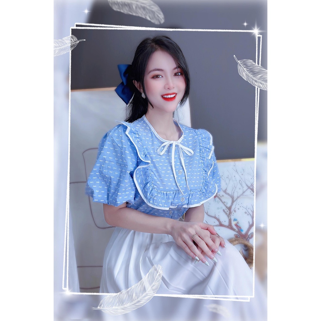 Áo sơ mi công sở nữ kiểu vạt vuông tay bí CHUU A8150
