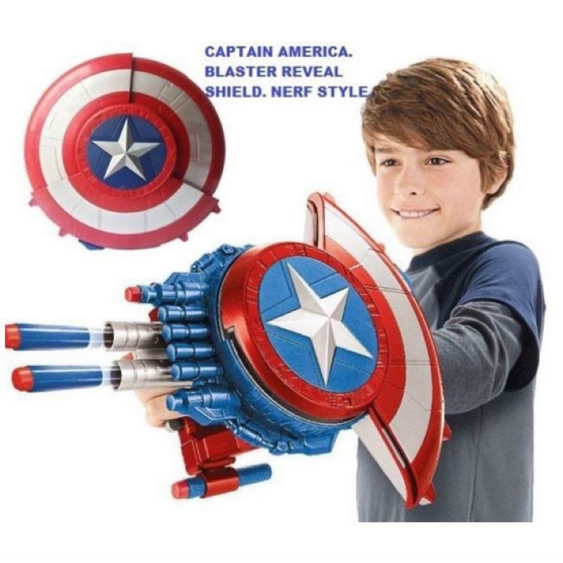 Đồ chơi Khiên Đội Trưởng Mỹ, Siêu Anh Hùng Captain America Phóng Thanh Mút Xốp cho bé