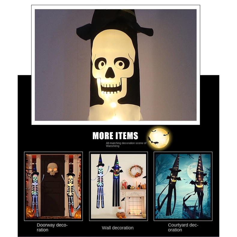 1 Đèn LED Hình Đầu Lâu Trang Trí Halloween